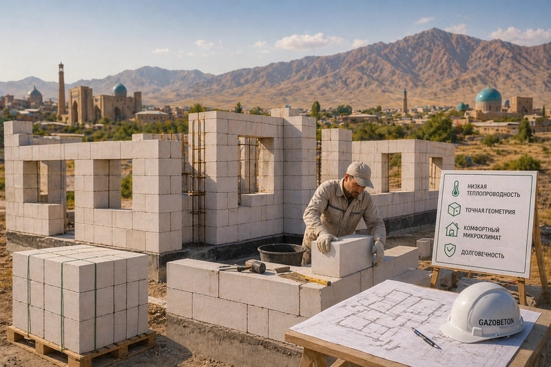 Особенности строительства из газобетона в климате Узбекистана
